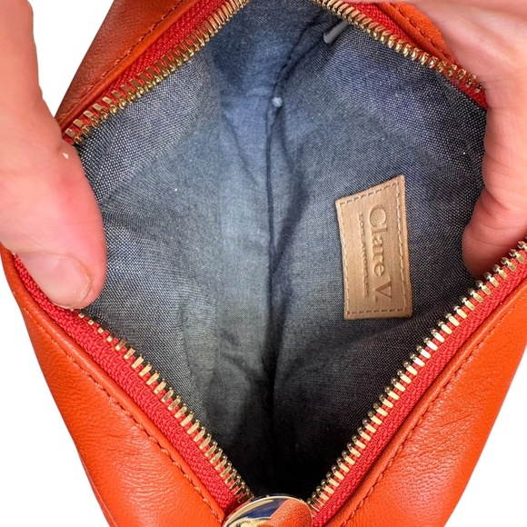 Clare V. Lucy quilted crossbody bag orange leather - Picture 3 of 10